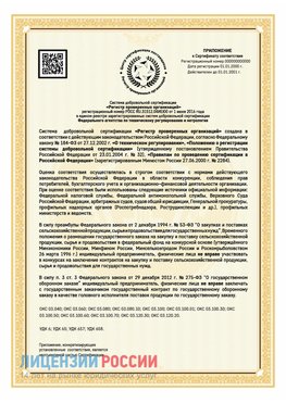 Приложение к сертификату для ИП Лесосибирск Сертификат СТО 03.080.02033720.1-2020